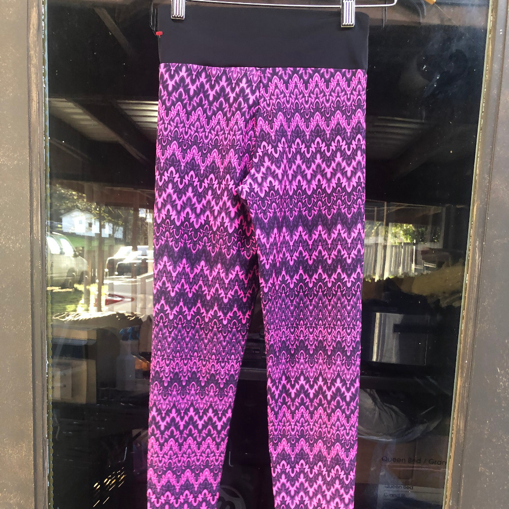 Unbrand Leggings  Pink/Black Slim Pant Size Small